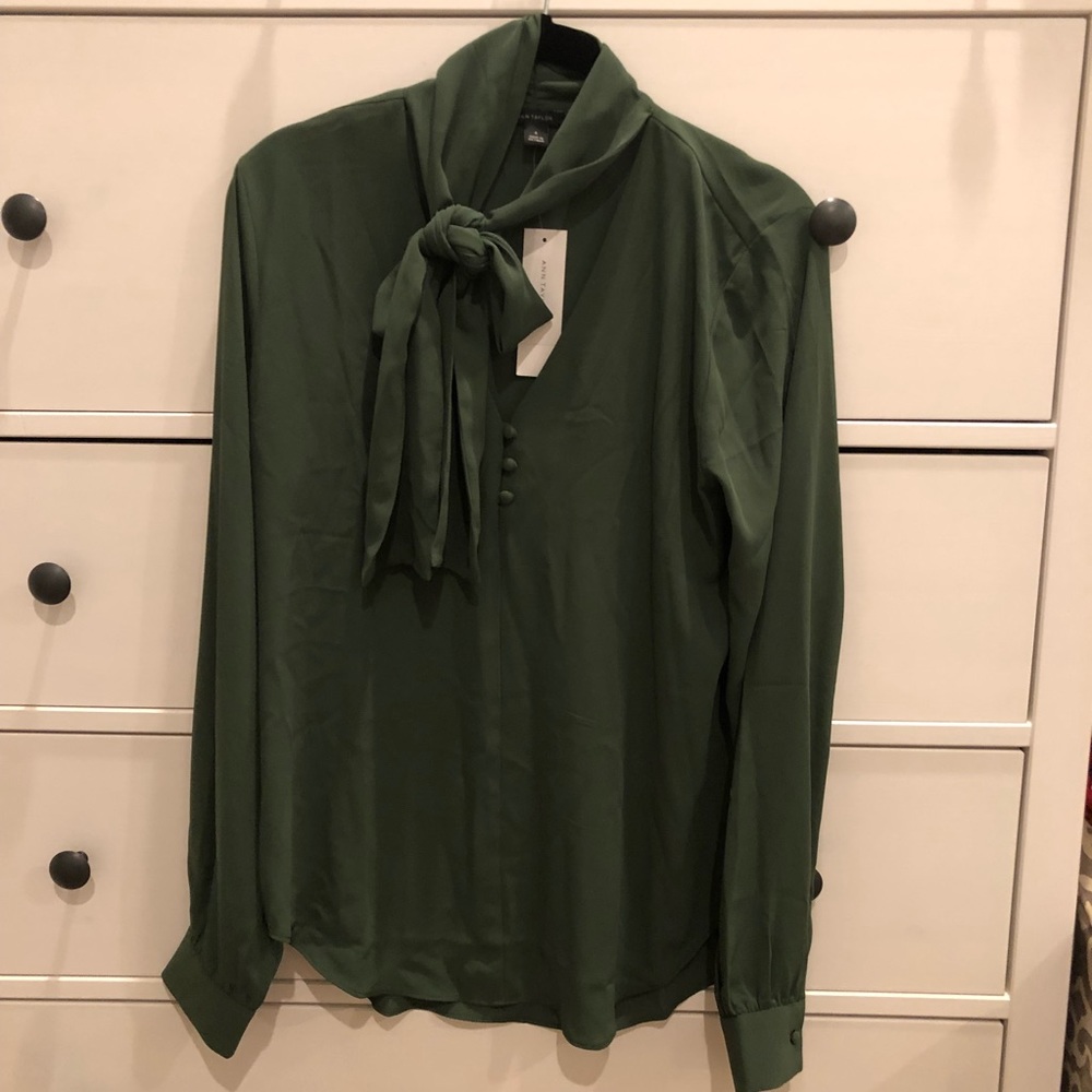 Ann Taylor Olive Green Blouse - NWT